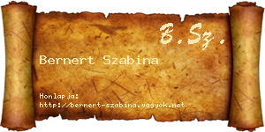 Bernert Szabina névjegykártya